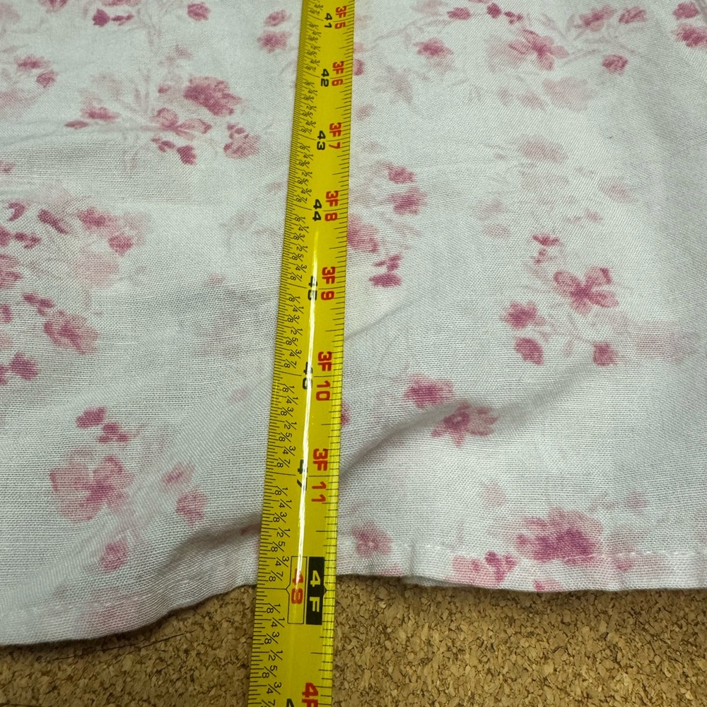 Sim & Sam Ivory Pink Floral Milkmaid Maxi Dress XL Linen Blend Corset Tie X - Picture 12 of 14